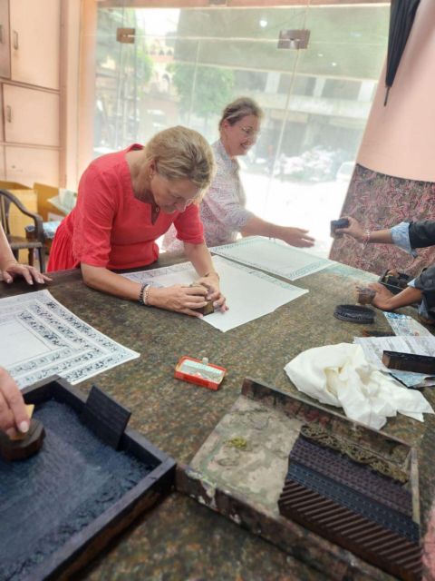 Jaipur: Block Printing Workshop In the Heart of City Center - Stamping, Layering, and the Border Embroidery Step