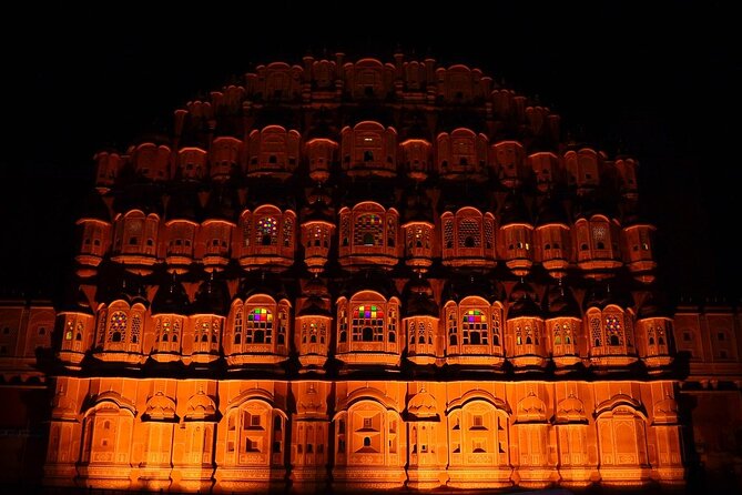 Jaipur by Night Evening Tour with Nahargarh Fort Views - Pink City Gates in Night Light: New Gate and Tripolia Gate