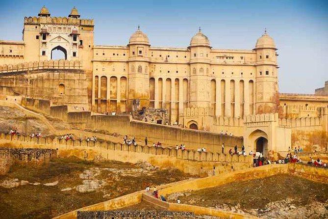 Jaipur: Private Jaipur Full Day City Sightseeing Tour by Car - Amber Fort: Red Sandstone, Marble, and a Fort on a Hill